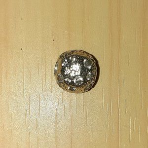 Silver Pandora Clip Charm with Rhinestone Accents